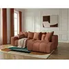 Canapé d'angle L convertible coffre ROXELANE tissu bouclette orange  a...