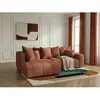 Canapé d'angle L convertible coffre ROXELANE tissu bouclette orange  a...