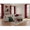 Canapé d'angle fixe CALYPSO tissu bouclette blanc  angle droit BOBOCHI...