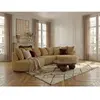 Canapé d'angle fixe CALYPSO tissu bouclette ocre  angle droit BOBOCHIC...