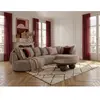 Canapé d'angle fixe CALYPSO tissu bouclette taupe  angle droit BOBOCHI...