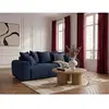 Canapé 3 places convertible ROXELANE tissu chiné bleu foncé   BOBOCHIC