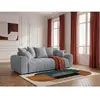 Canapé 3 places convertible ROXELANE tissu chiné gris clair   BOBOCHIC