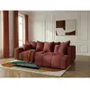 Canapé d'angle L convertible coffre ROXELANE tissu bouclette rouge  an...