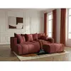 Canapé d'angle L convertible coffre ROXELANE tissu bouclette avec pouf...
