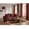 Canapé droit 3 places convertible ROXELANE tissu bouclette rouge   BOB...