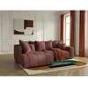 Canapé d'angle L convertible coffre ROXELANE tissu chiné rouge  angle ...