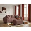 Canapé 3 places convertible ROXELANE tissu chiné avec pouf rouge   BOB...