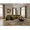 Canapé angle L convertible coffre DENISE tissu texturé vert  angle dro...