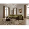 Canapé angle L convertible coffre DENISE tissu texturé vert  angle gau...