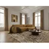 Canapé angle L convertible coffre DENISE tissu texturé jaune  angle dr...