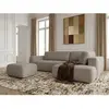 Canapé angle L convertible coffre DENISE tissu texturé avec pouf taupe...