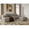 Canapé angle L convertible coffre DENISE tissu texturé avec pouf taupe...