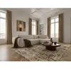 Canapé angle L convertible coffre DENISE tissu texturé blanc  angle dr...