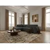 Canapé angle L convertible coffre DENISE tissu texturé noir  angle gau...