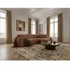 Canapé angle L convertible coffre DENISE tissu texturé orange  angle d...