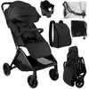 MoMi ANDREA Poussette Auto-pliant 0-22 kg - Légère 7,3kg - Kit d'accessoires   Sac à dos - Barre de sécurité rotative   Noir