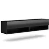 Vivaldi Meuble TV suspendu York - 140 cm - noir mat / noir brillant - style moderne