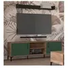 Meuble Tv À Poser Lugo Coloris Chêne Vert 164,5x40x58,4 Cm-Vert-Vert--