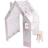 Habitat et Jardin Maisonnette pour enfant en bois "Bianelli" avec bureau - 114 x 93 x 120 cm - Blanc / Rose
