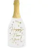 PartyDeco 20 Serviettes en papier bouteille Happy New Year 14,5 x 12 cm - Blanc
