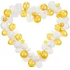Guirlande de ballons + Support - Coeur Blanc & Or - 160cm