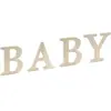 Panneau en Bois avec inscription "BABY" - 16,5 à 21,5x19,5cm