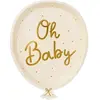 Party Deco 6 ASSIETTES CARTON BALLON OH BABY 17.5X22CM NUDE
