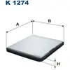 Filtre d'habitacle (filtre à pollen) FILTRON K1274