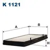 Filtre à air cabine k1121 filtron oE ref. 91160128 27298-00QAA 4408840 7701050319