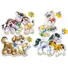 Castorland Puzzles de 4 à 7 pièces : 4 puzzles : Les animaux et leurs petits