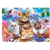 CASTORLAND Puzzle 120 pièces : Chatons avec des fleurs