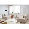 Canapé d'angle fixe modulable MEGEVE tissu bouclette avec 1 chauffeuse et 1 pouf Bobochic