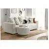 Accueil Séjour Pouf Bobochic Pouf envy rond tissu bouclette doux Blanc
