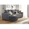 Pouf ENVY rond tissu bouclette doux gris foncé   BOBOCHIC