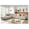Canapé d'angle fixe modulable XL NIHAD tissu velours côtelé avec pouf Bobochic