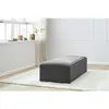 Pouf pour canapé modulable MEGEVE tissu texturé gris foncé   BOBOCHIC