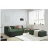 Canapé d'angle fixe modulable MEGEVE tissu chiné avec pouf Bobochic