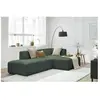 Bobochic canapé d'angle fixe megeve tissu chiné vert  angle droit MEGEVE