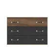 Commode 3 tiroirs DOLCE COTTAGE coloris imitation chêne noir et chêne ...