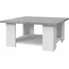 PILVI Table basse - Blanc et beton gris clair - L 67 x P 67 x H 31 cm