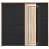 Armoire 2 portes CROWN coloris chêne noir et chêne comano