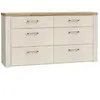 Commode - NELLEKE - 6 tiroirs - Sable / Bois - L1563 x P413 x H831 cm