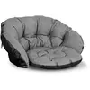 AIO FACTORY Coussin de jardin 122x40 cm pour balancelle suspendue nid de cigogne imperméable gris
