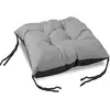 Coussin de jardin 42x42 cm pour chaise, imperméable, gris