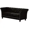 Canapé Chesterfield 3 places en velours, noir