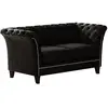 Canapé Chesterfield 2 places en velours, noir