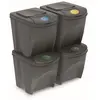 Prosperplast Conteneurs Mixtes Tri sélectif avec 4x25L compartiments gris