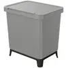Poubelle SYSTEMA avec bacs de recyclage - gris lisse - 2x10l