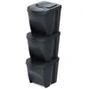 Set de 3 bacs dede Keden sortibox bac de recyclage, anthracite eco, volume 3x25L